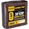 Core Tarps Heavy Duty Tarp, 20 ft L x 0.5 mm H x 10 ft W, 5 Mil, Brown/Black, Polyethylene CT-502-10X20 - alternate 1